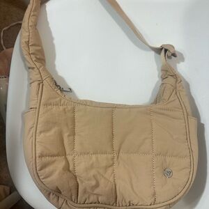 Tan Puffer Shoulder Bag